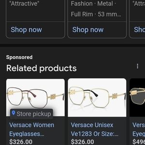 Versace Unisex Gold Eyeglasses